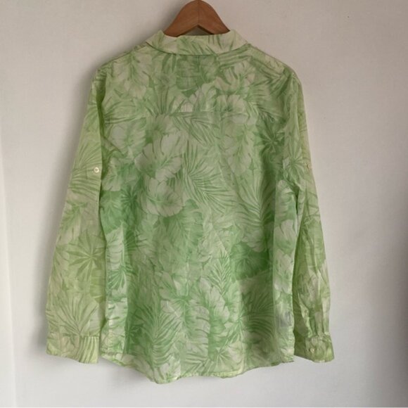 Lauren Ralph Lauren Green Floral Print Blouse - Picture 6 of 8